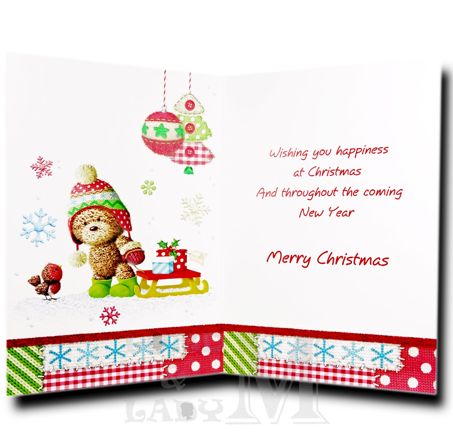 19cm - Happy Christmas Godson - Bear Sledge - BGC