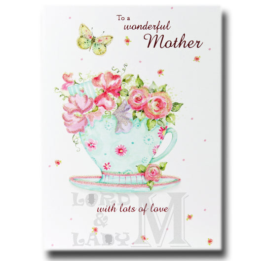 17cm - To A Wonderful Mother .. - Tea Cup - OH