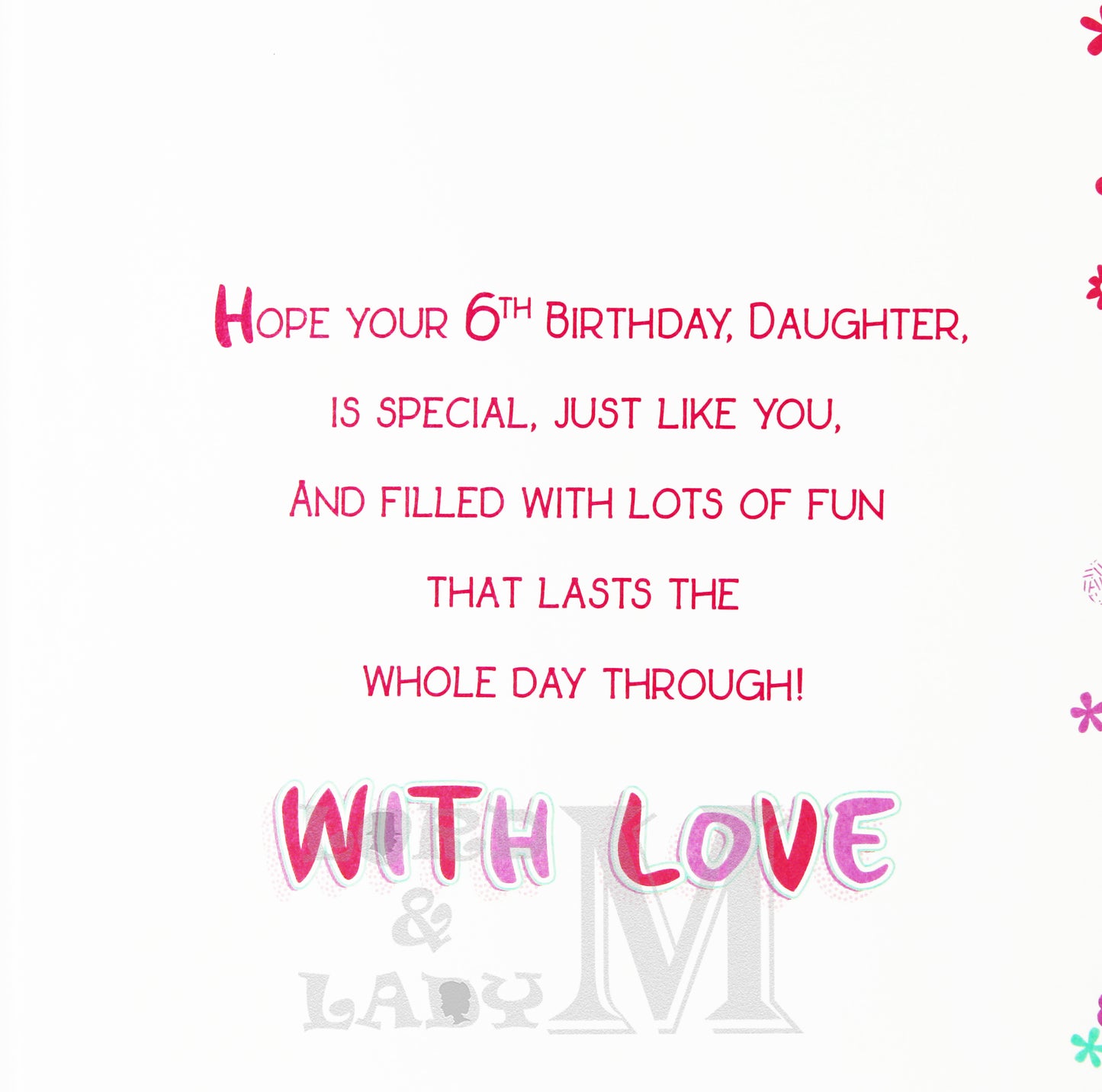 23cm - To A Very Special Daughter 6 - BGC