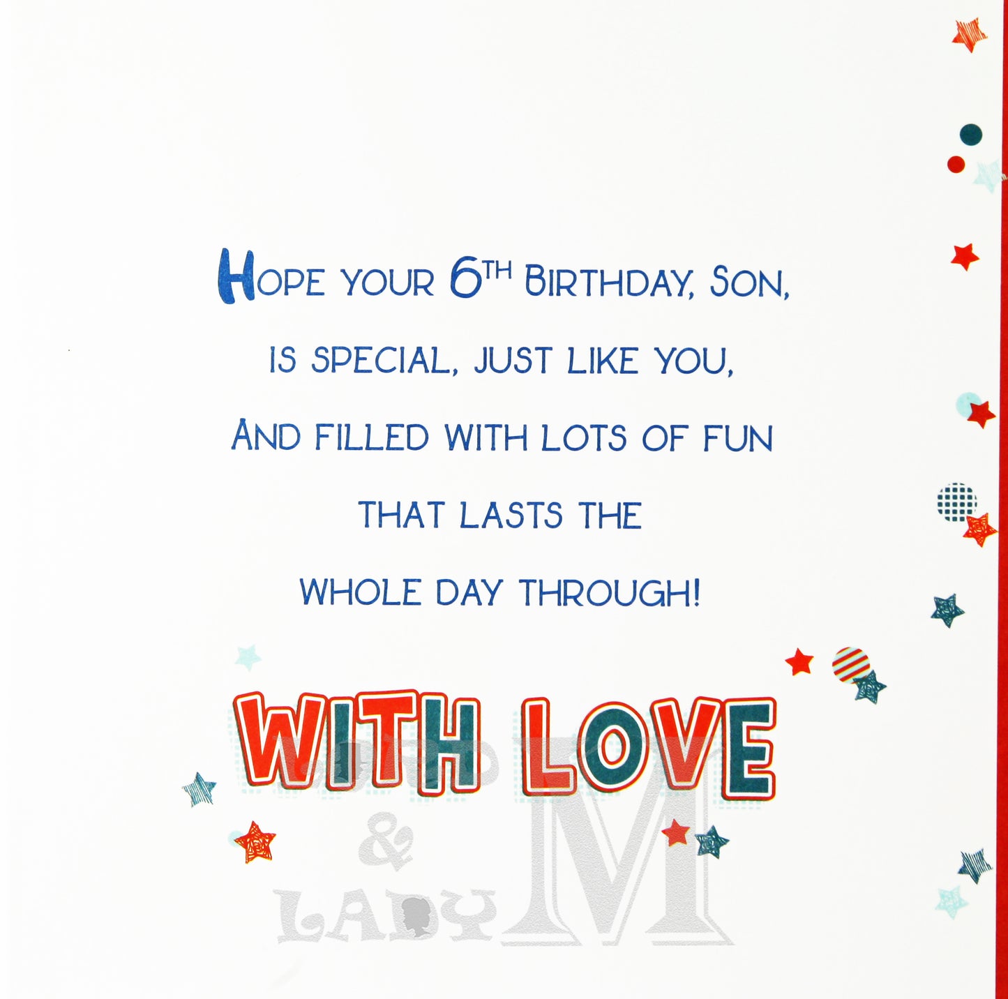 23cm - To A Very Special Son 6 - BGC