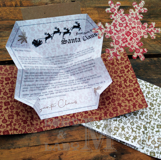 13cm - Personalised Letter From Santa - Kraft Red Gingerbread