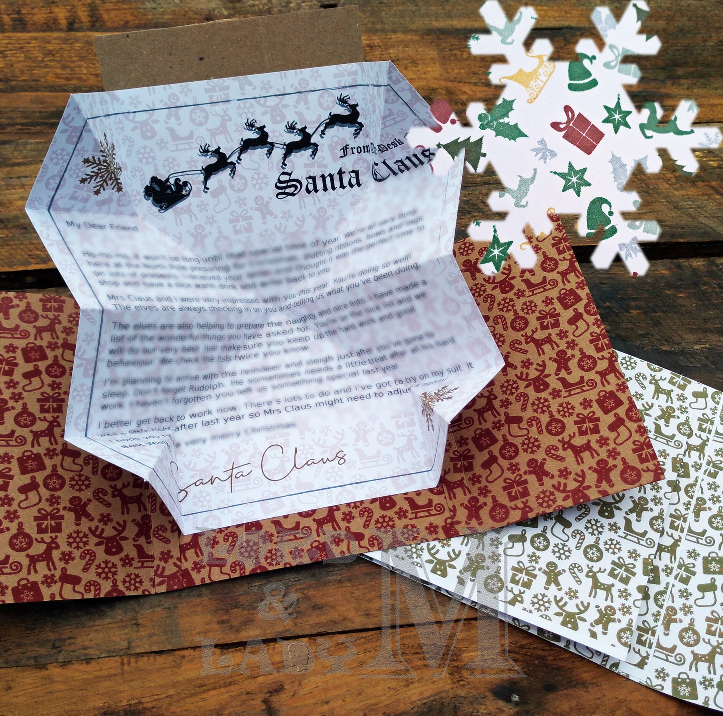 13cm - Personalised Letter From Santa - White Xmas Solids