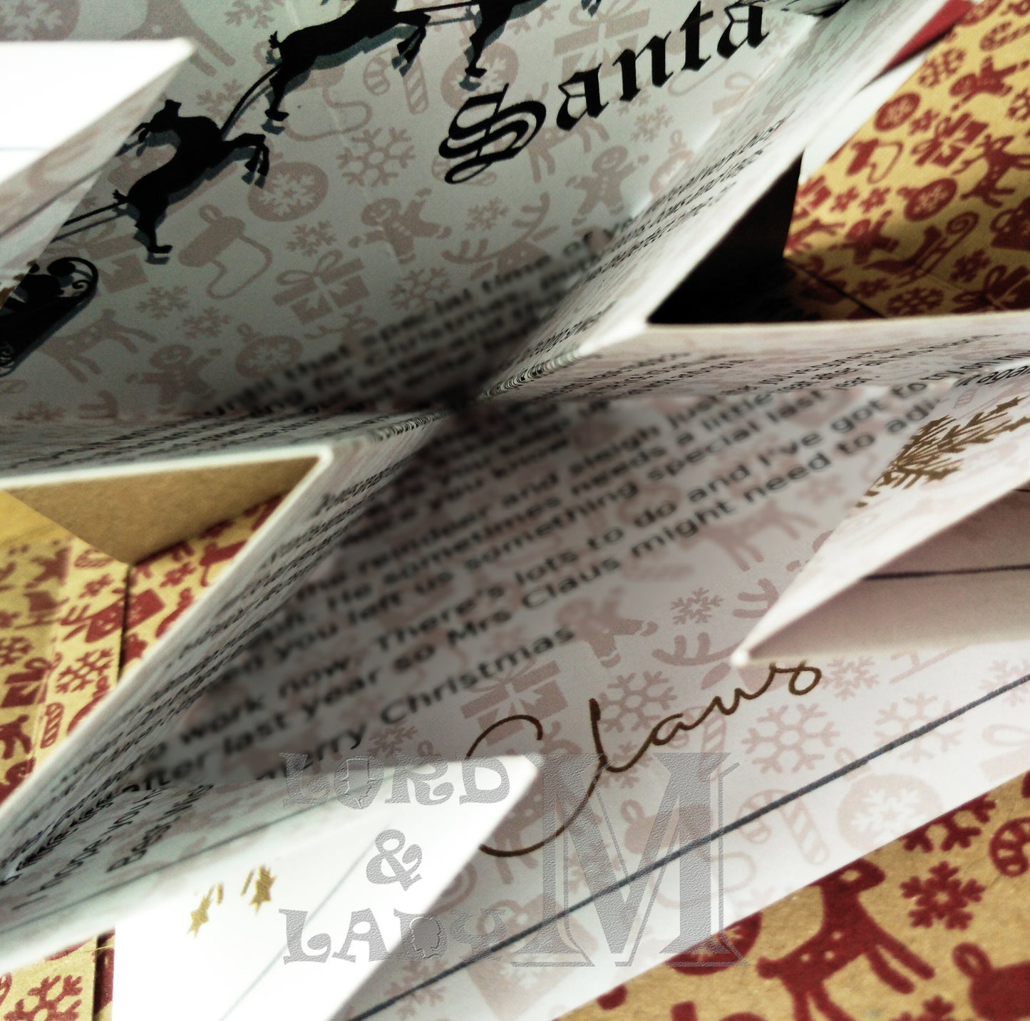 13cm - Personalised Letter From Santa - White Xmas Lines