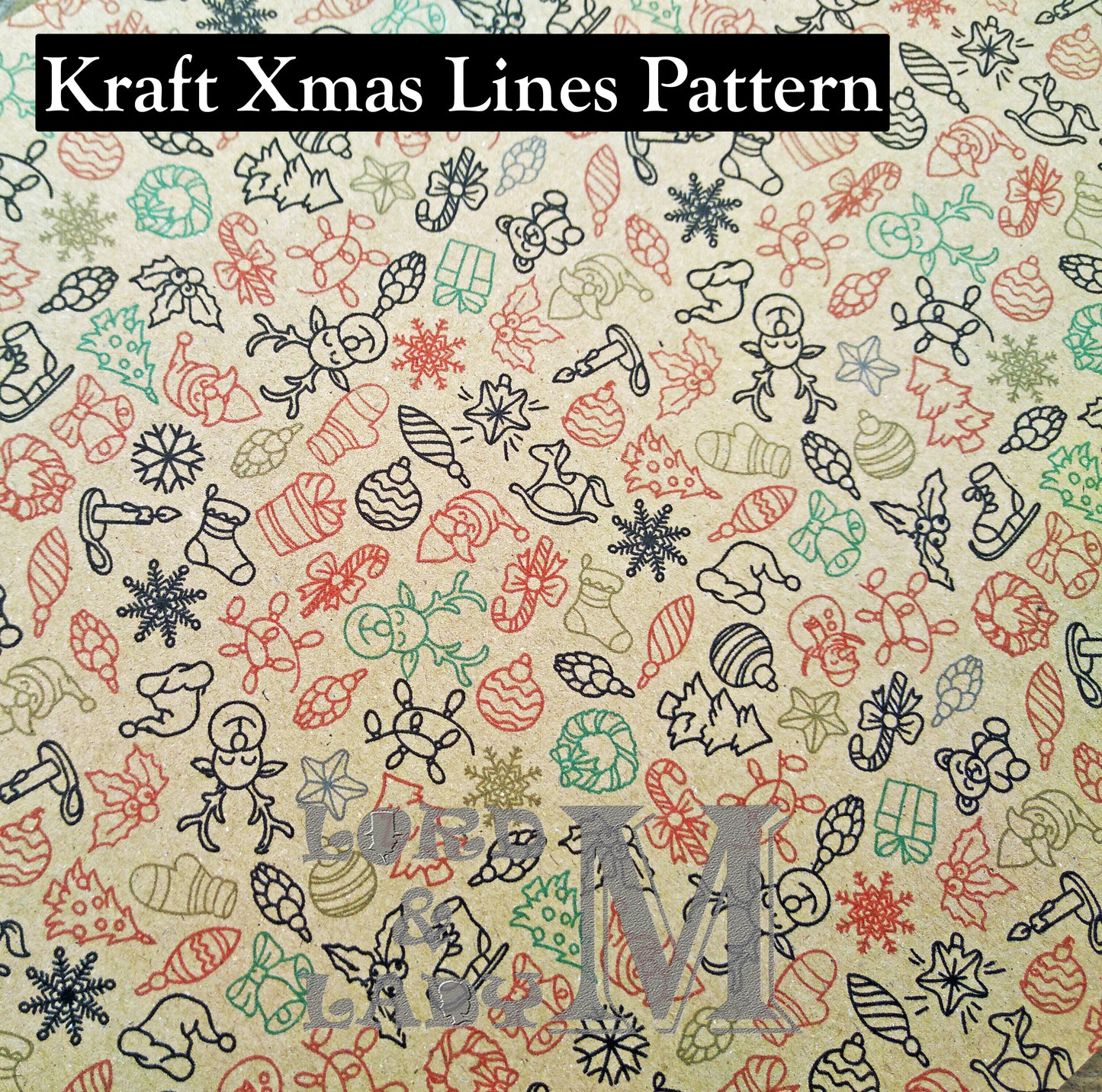 13cm - Personalised Letter From Santa - Kraft Xmas Lines