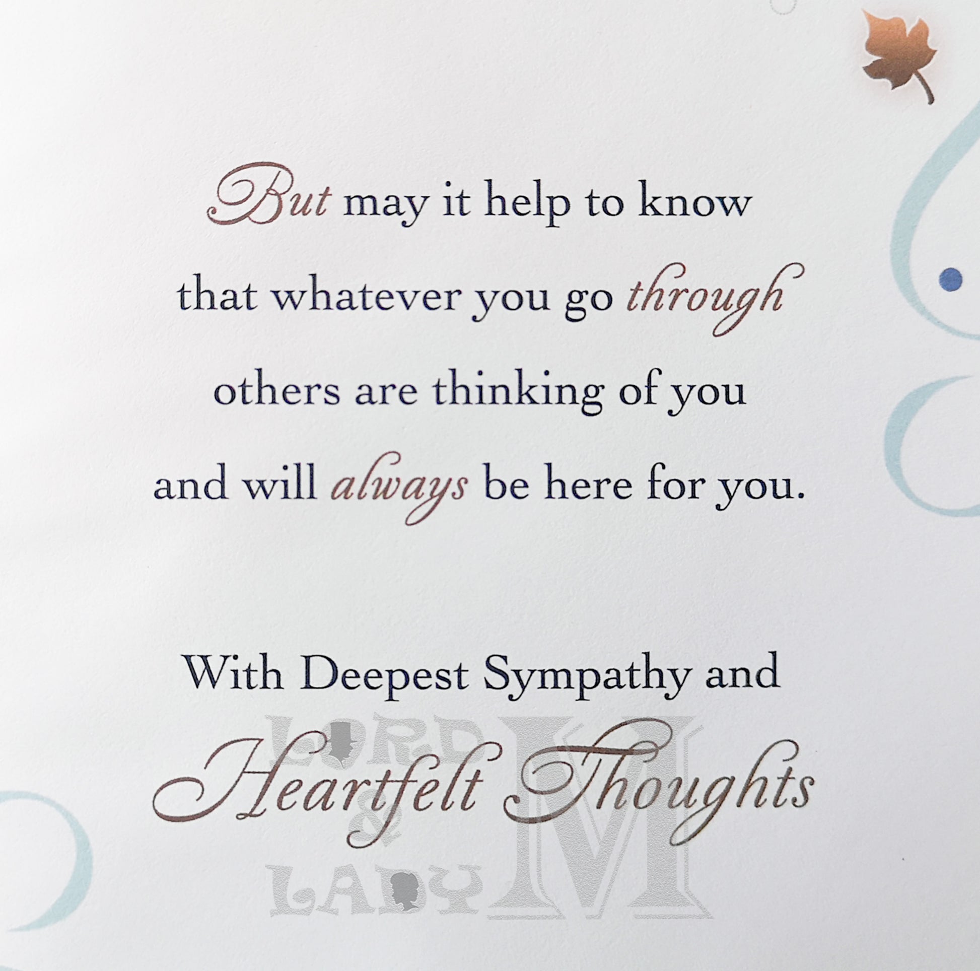 23cm - With Deepest Sympathy When You Love ... - E