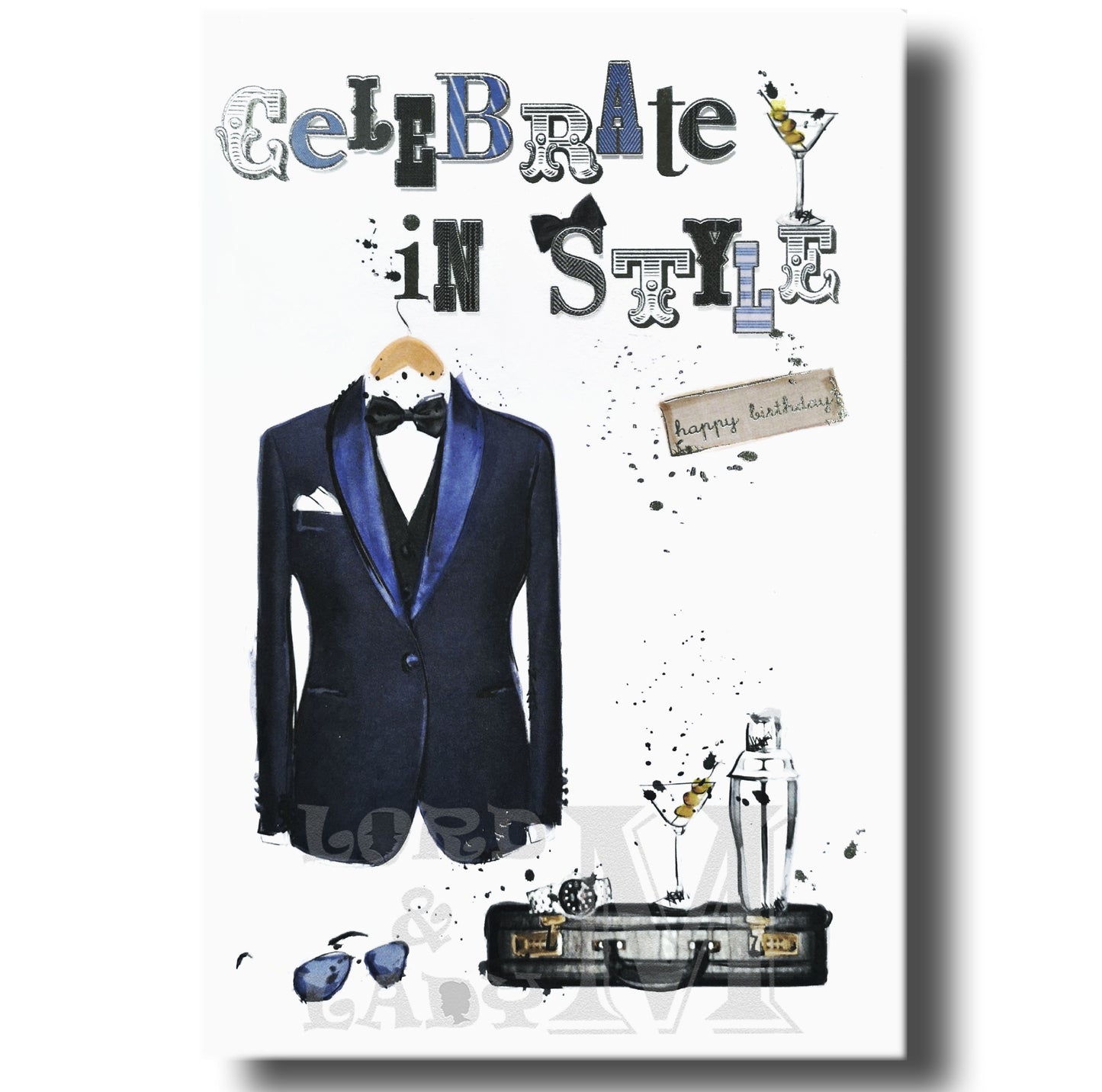 21cm - Celebrate In Style Happy Birthday - Tuxedo - E