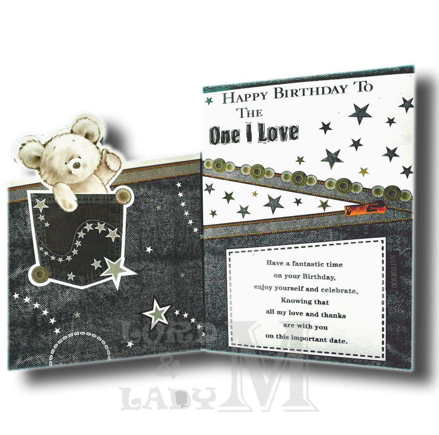 25cm - .. One I Love - Bear In Pocket - Lge - BGC