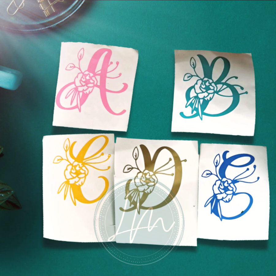 Initial Monogram Vinyl Sticker Decal Box Mug Book Shelf Storage Label - Various Sizes