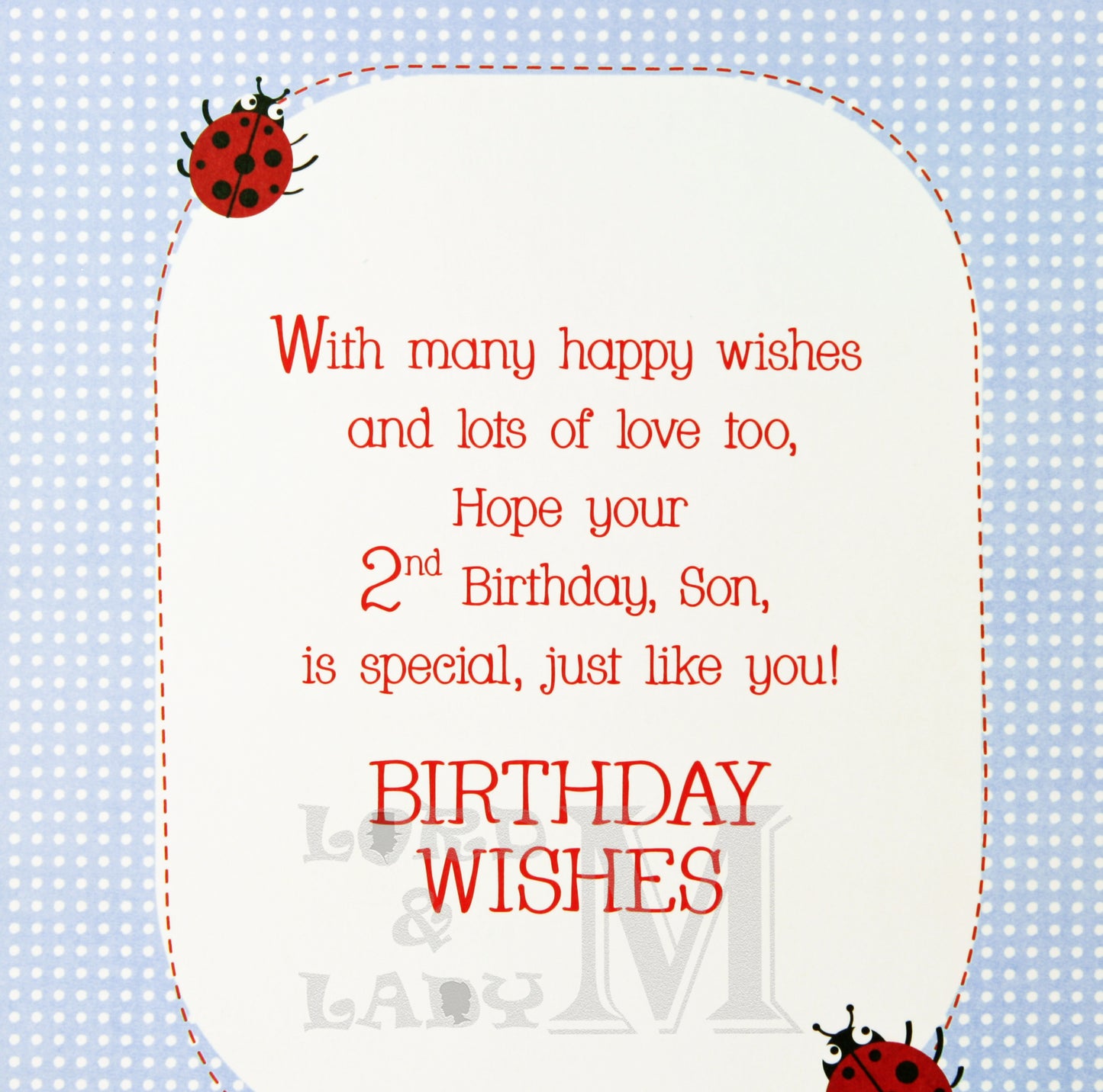 23cm - To A Very Special Son Happy 2nd .. - BGC
