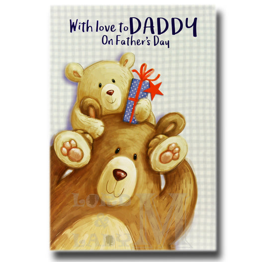20cm - With Love To Daddy - 2 Bears Gift - JK