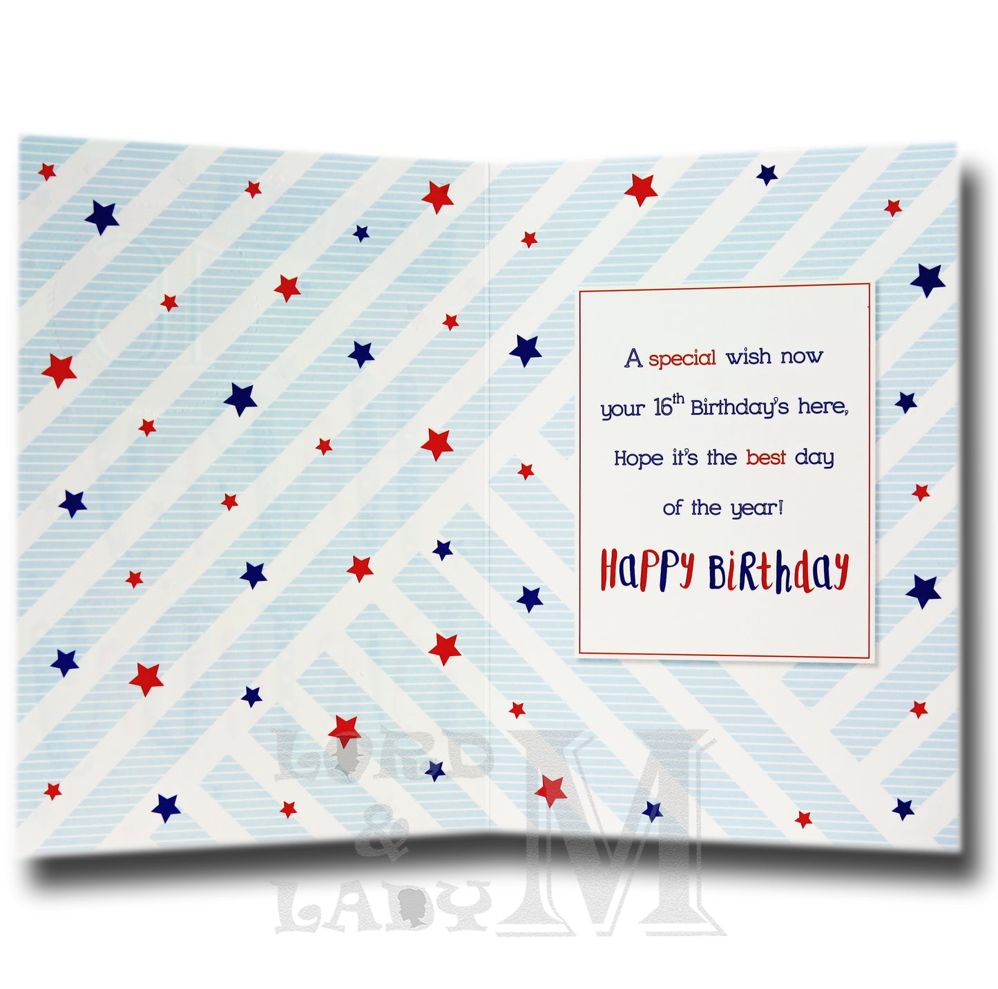 19cm - You're 16 Happy Birthday - Blue Red - BG
