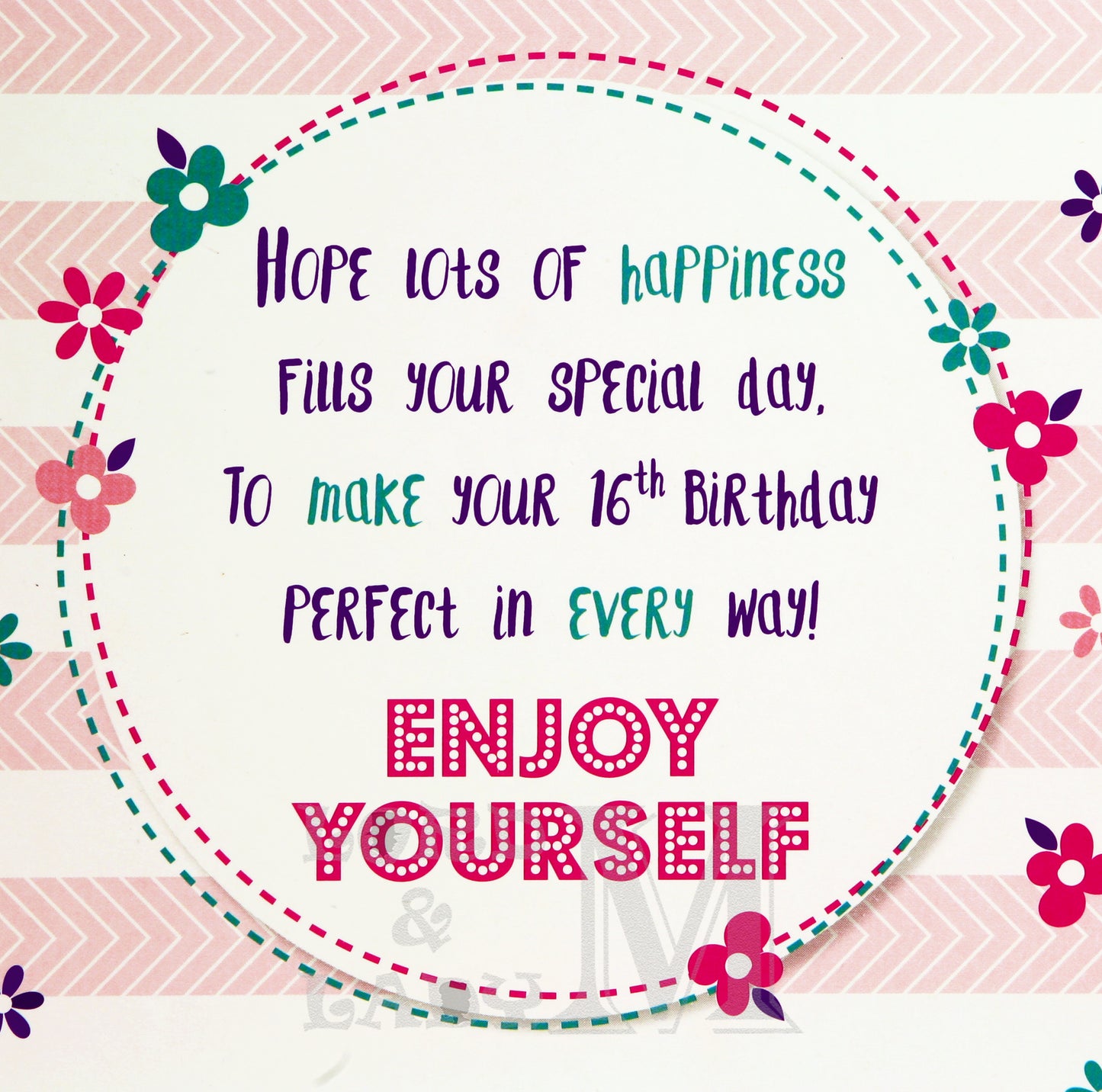 19cm - You're 16 Happy Birthday - Pink Purple - BG