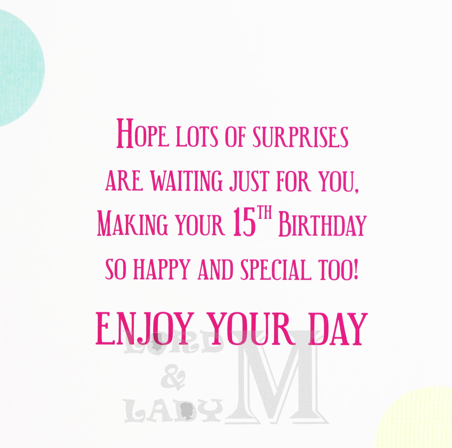 19cm - You're 15 Today! - 4 Balloons - BGC