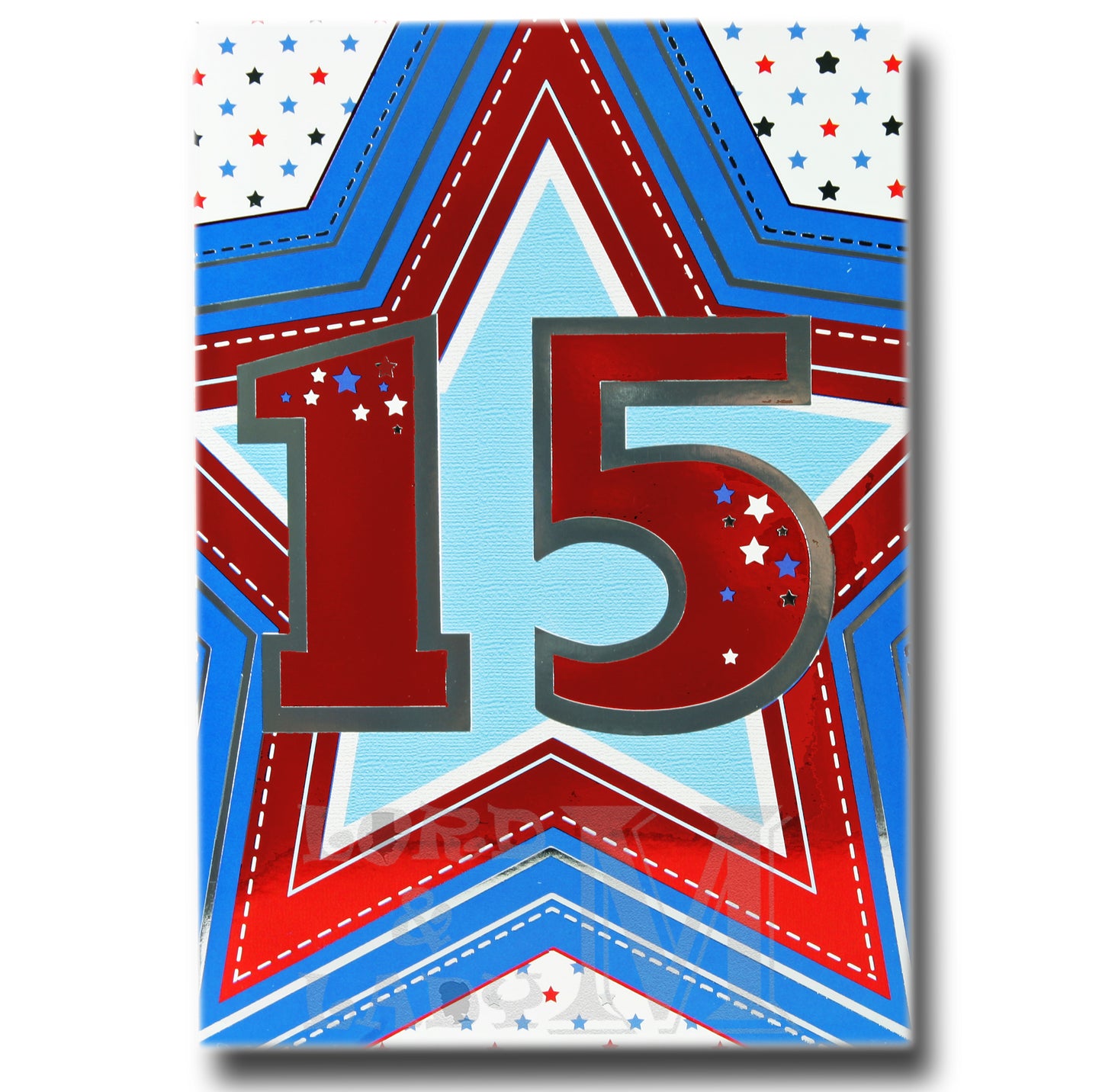 19cm - 15 - Red Numbers Big Blue Star - BGC