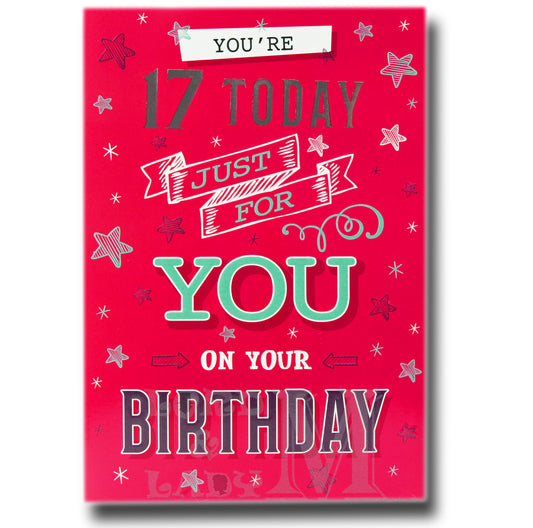 19cm - You're 17 Today Just For You On - Red - BGC
