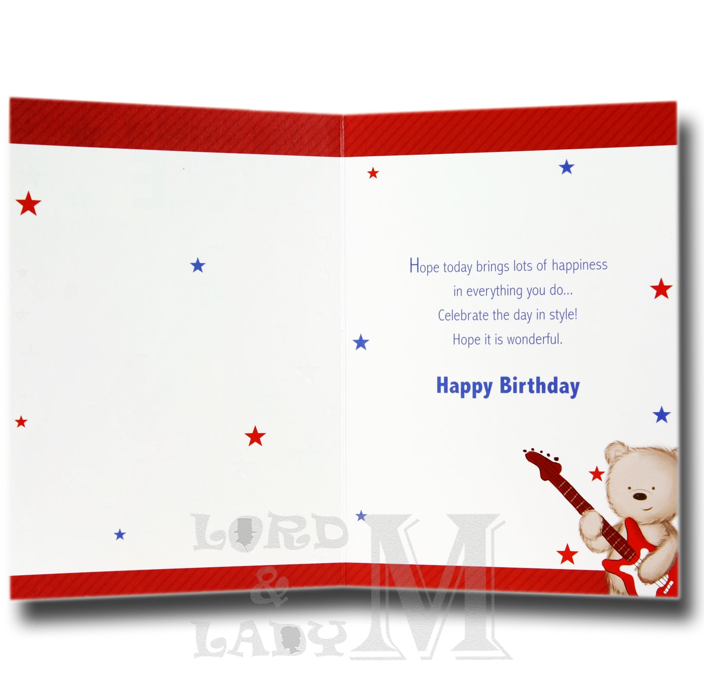 19cm - Happy Birthday Uncle - Red Card Guitar - DGC
