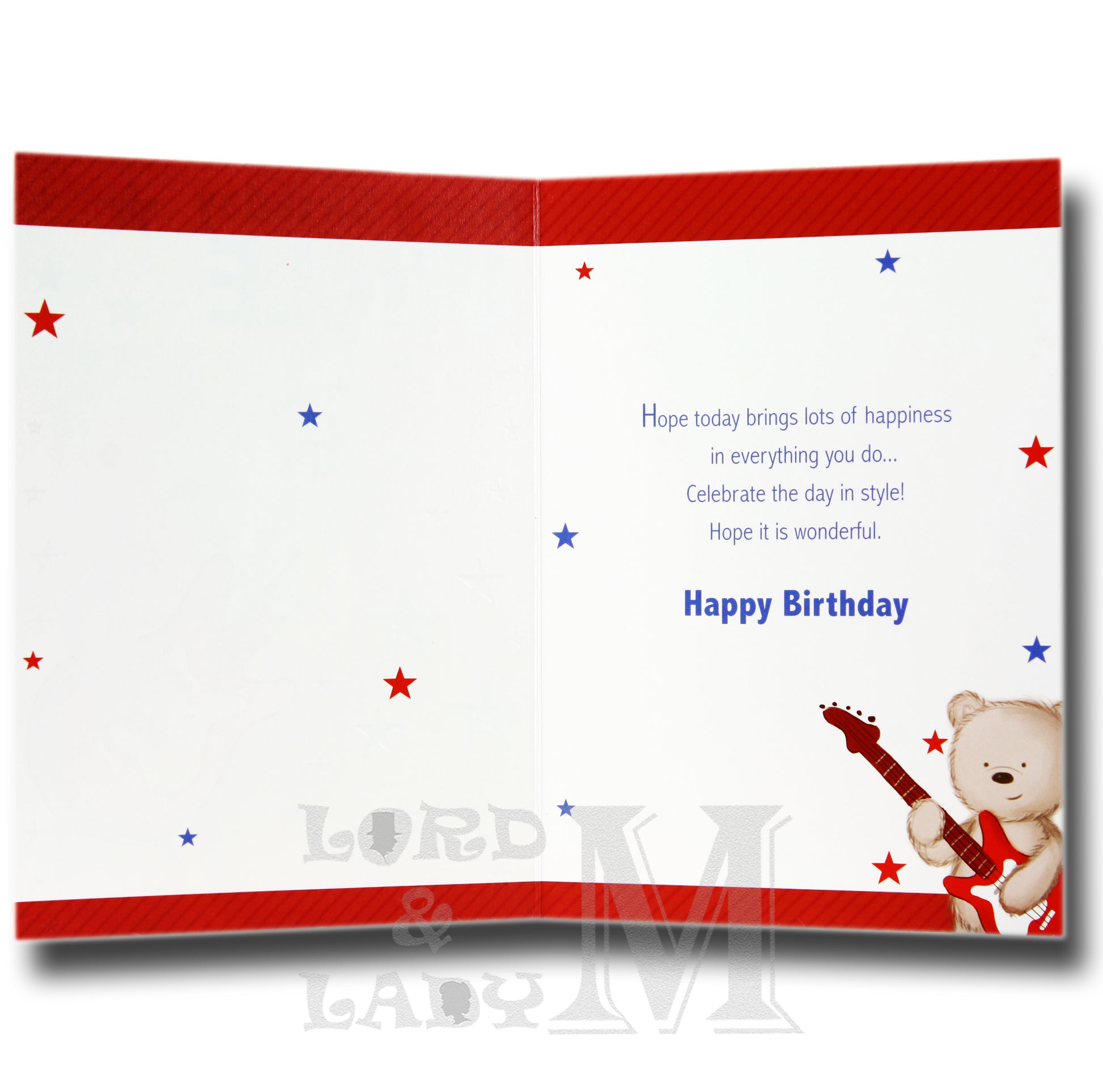 19cm - Happy Birthday Uncle - Red Card Guitar - DGC
