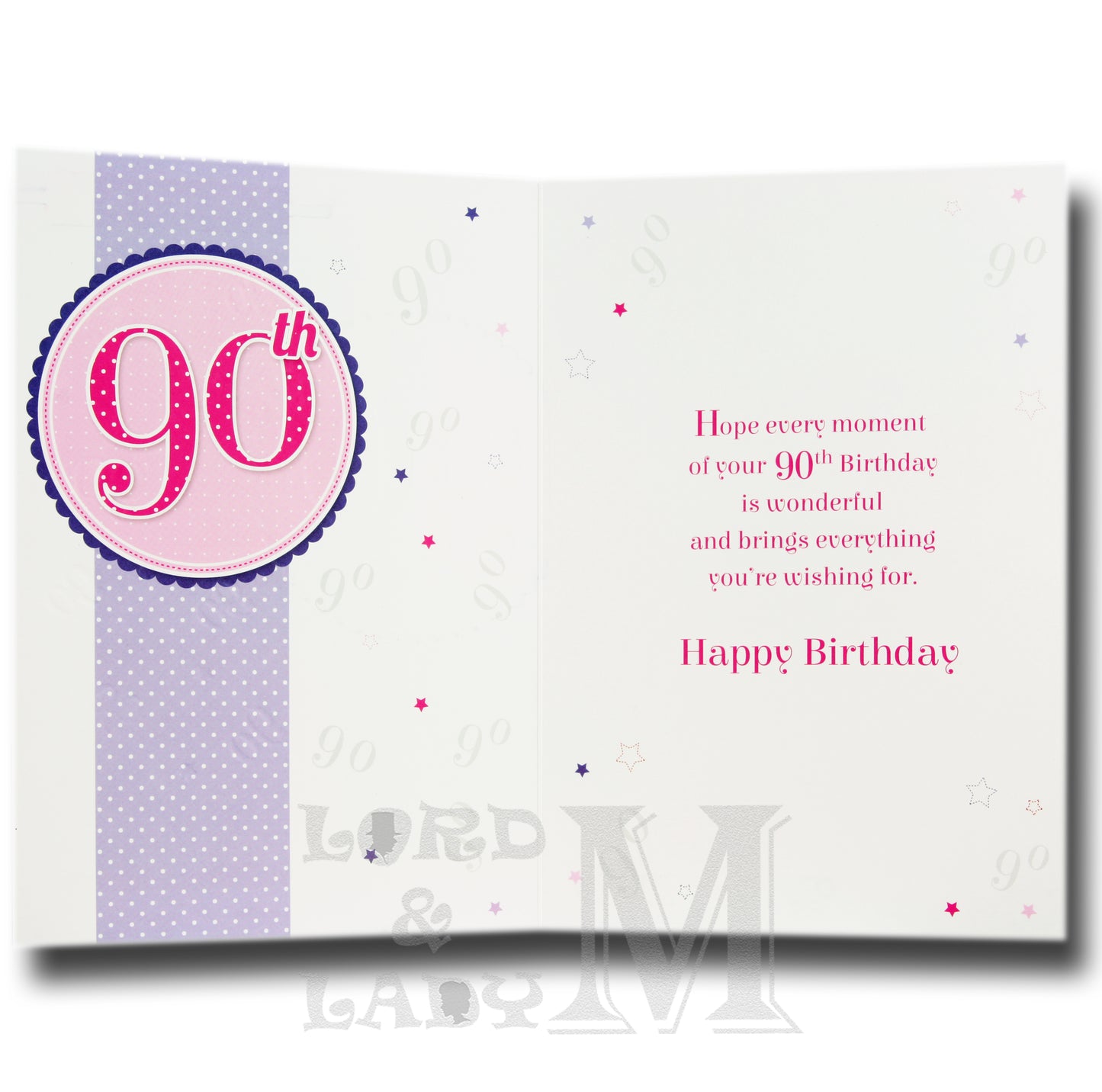 19cm - Ninety Today 90th Congratulations - Pink - BGC
