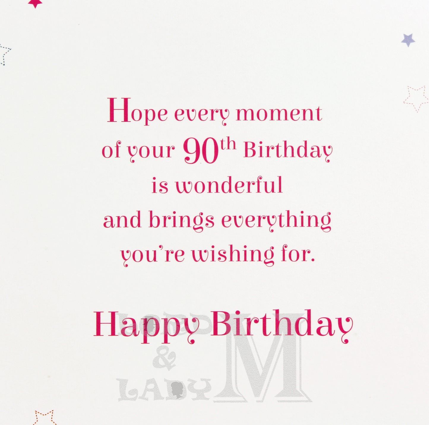 19cm - Ninety Today 90th Congratulations - Pink - BGC