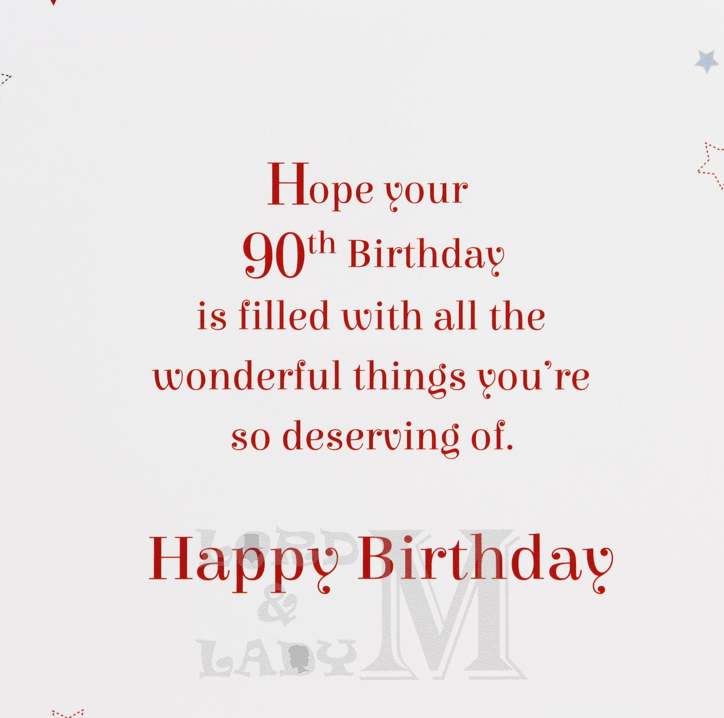 19cm - Ninety Today 90th Congratulations - Red - BGC