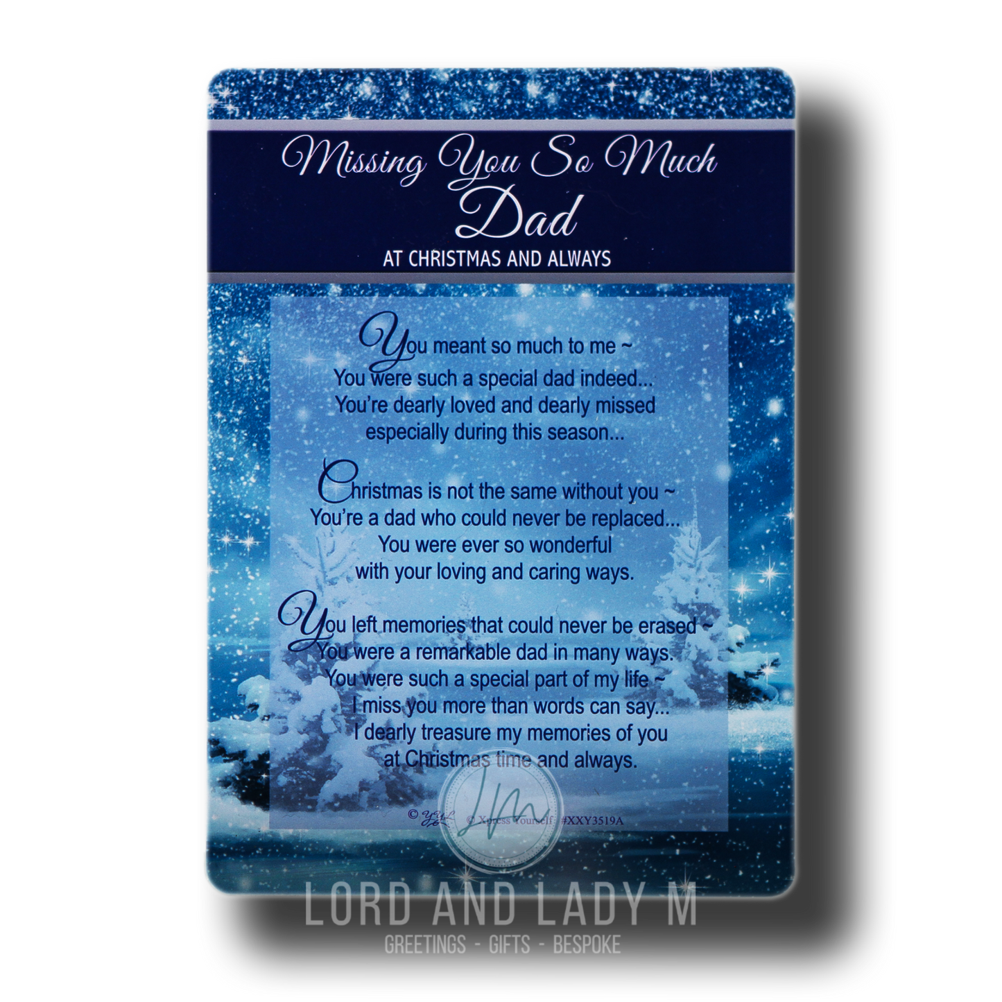 15cm - Missing You So Much, Dad At Christmas - BGC