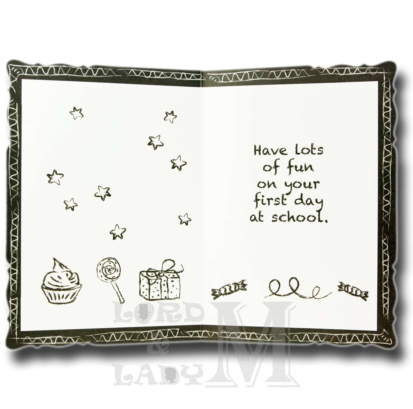 19cm - 1st Day At School Good Luck! - Black - DGC