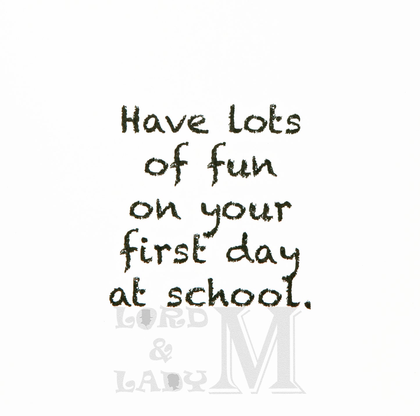 19cm - 1st Day At School Good Luck! - Black - DGC
