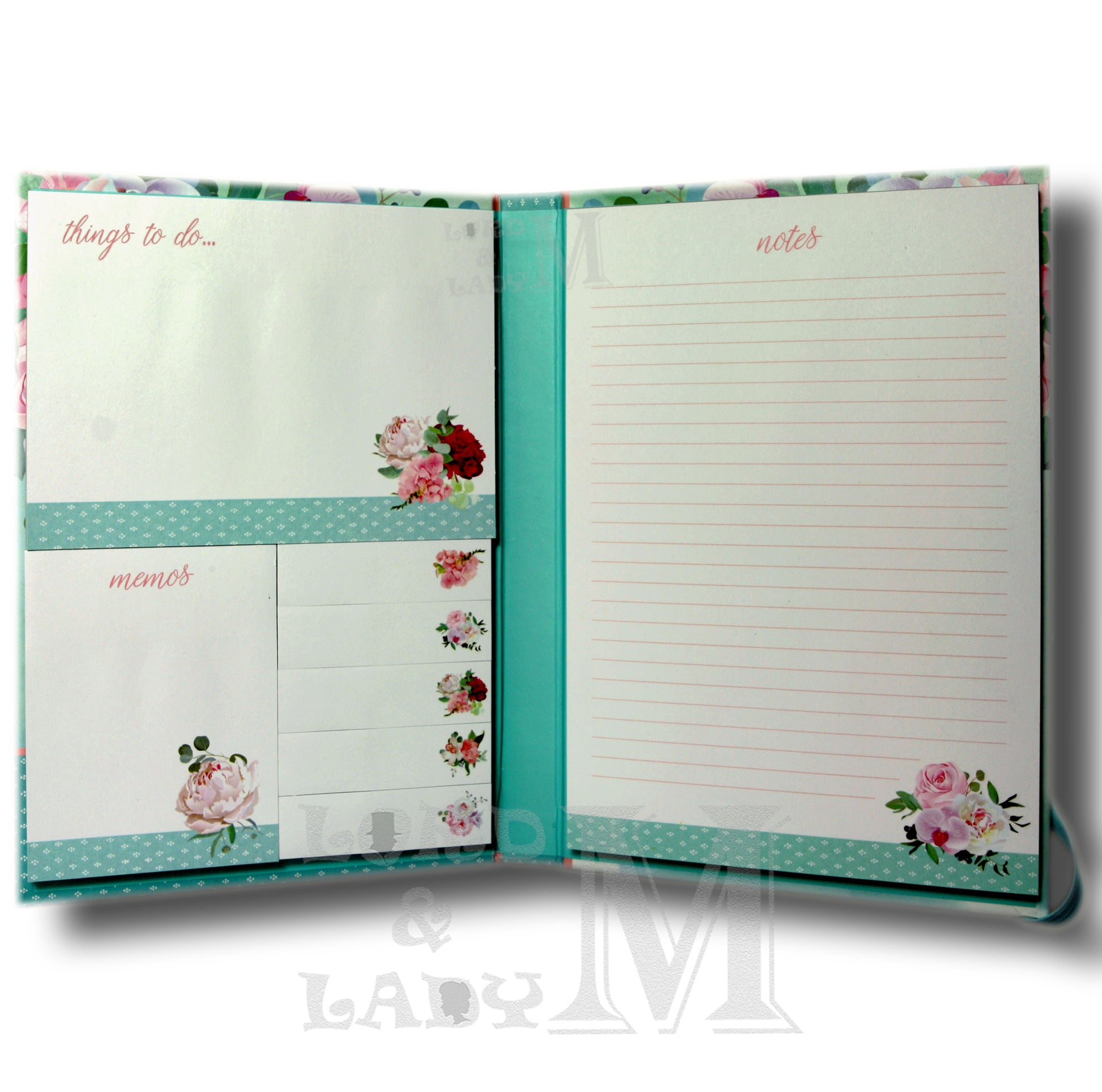 Belles Fleures Sticky Notes Folder - Sticky Notes Memo Pad