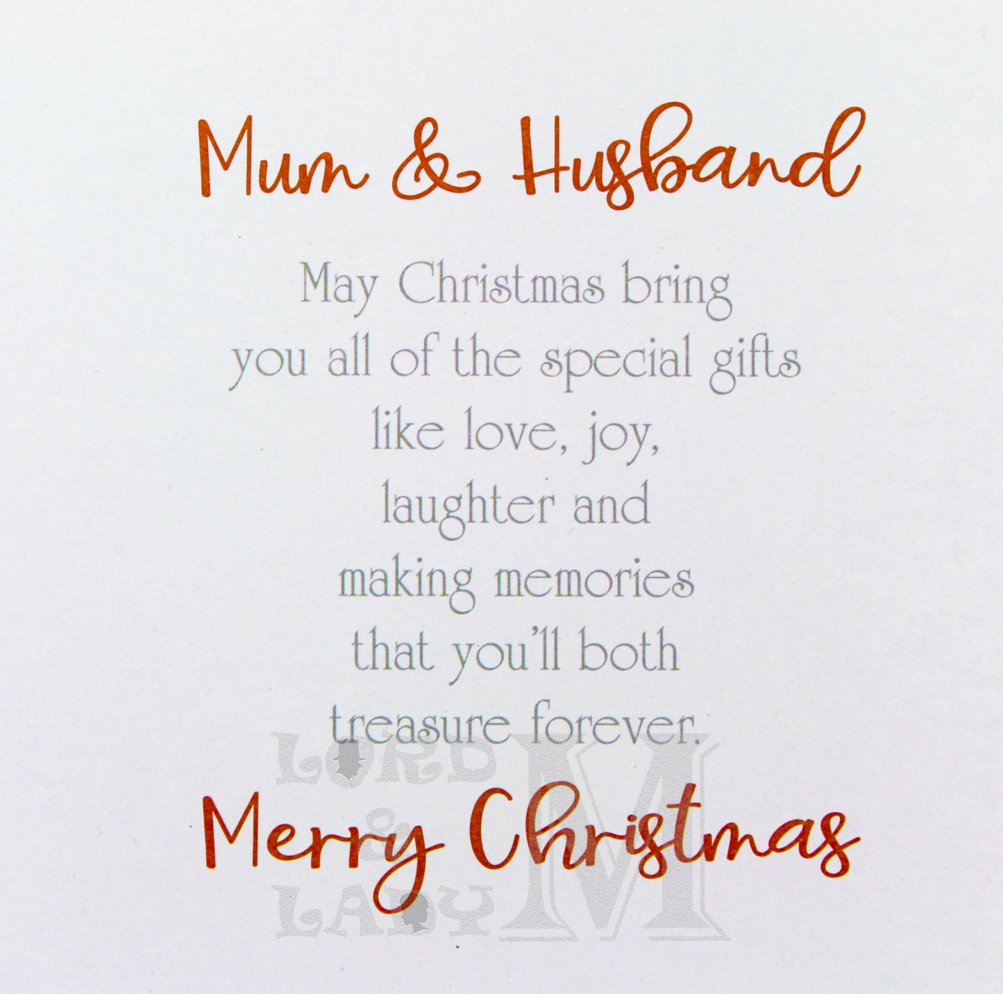 23cm - Mum & Husband At Christmas With Love - GH