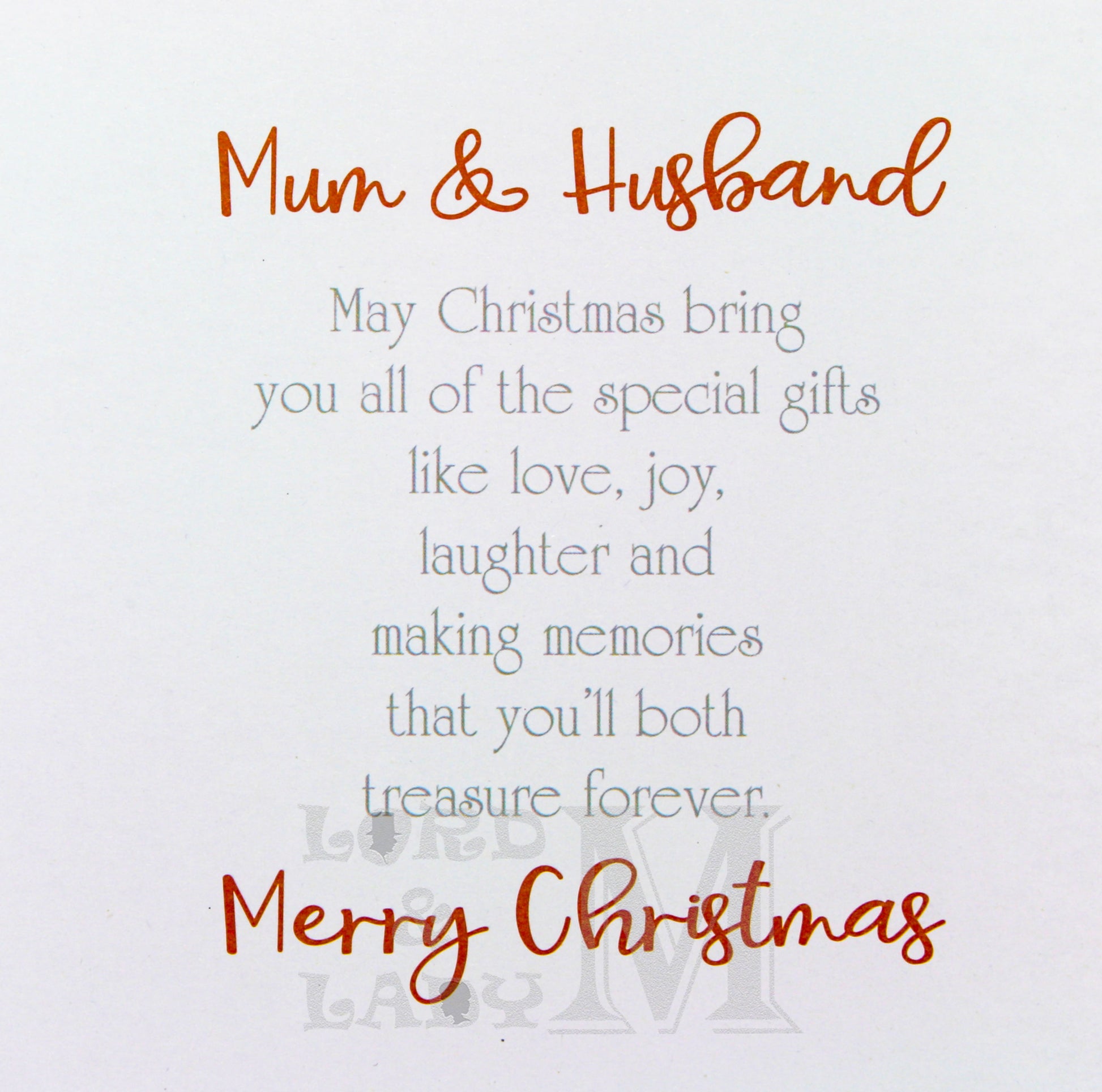 23cm - Mum & Husband At Christmas With Love - GH