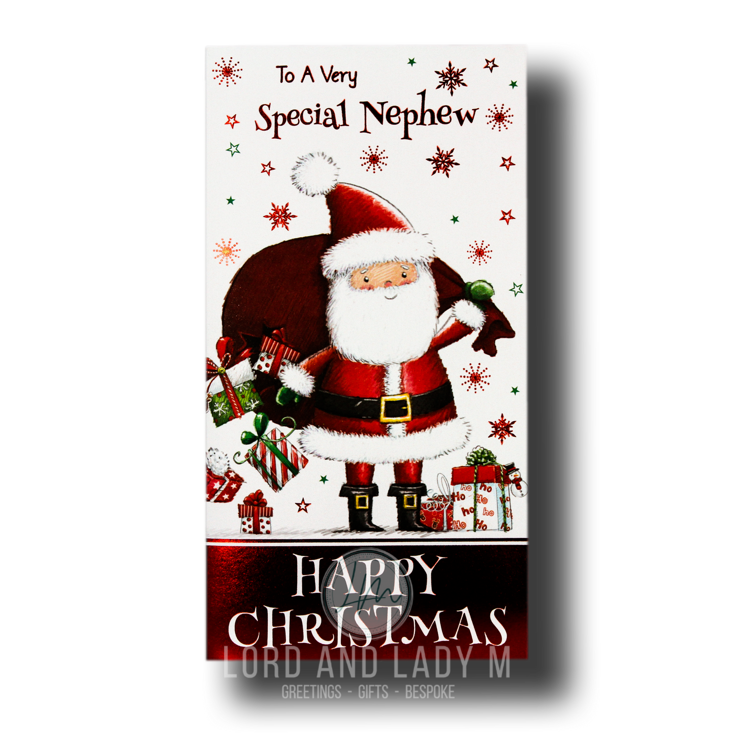 23cm - To A Very Special Nephew - Santa Sack - BGC