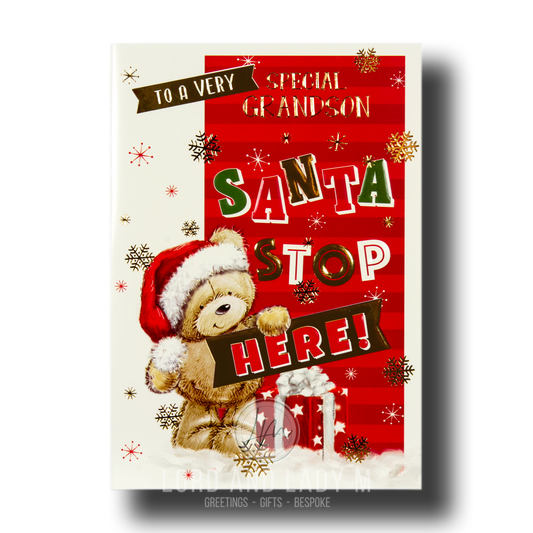 19cm - To A Very Special Grandson Santa Stop - BG