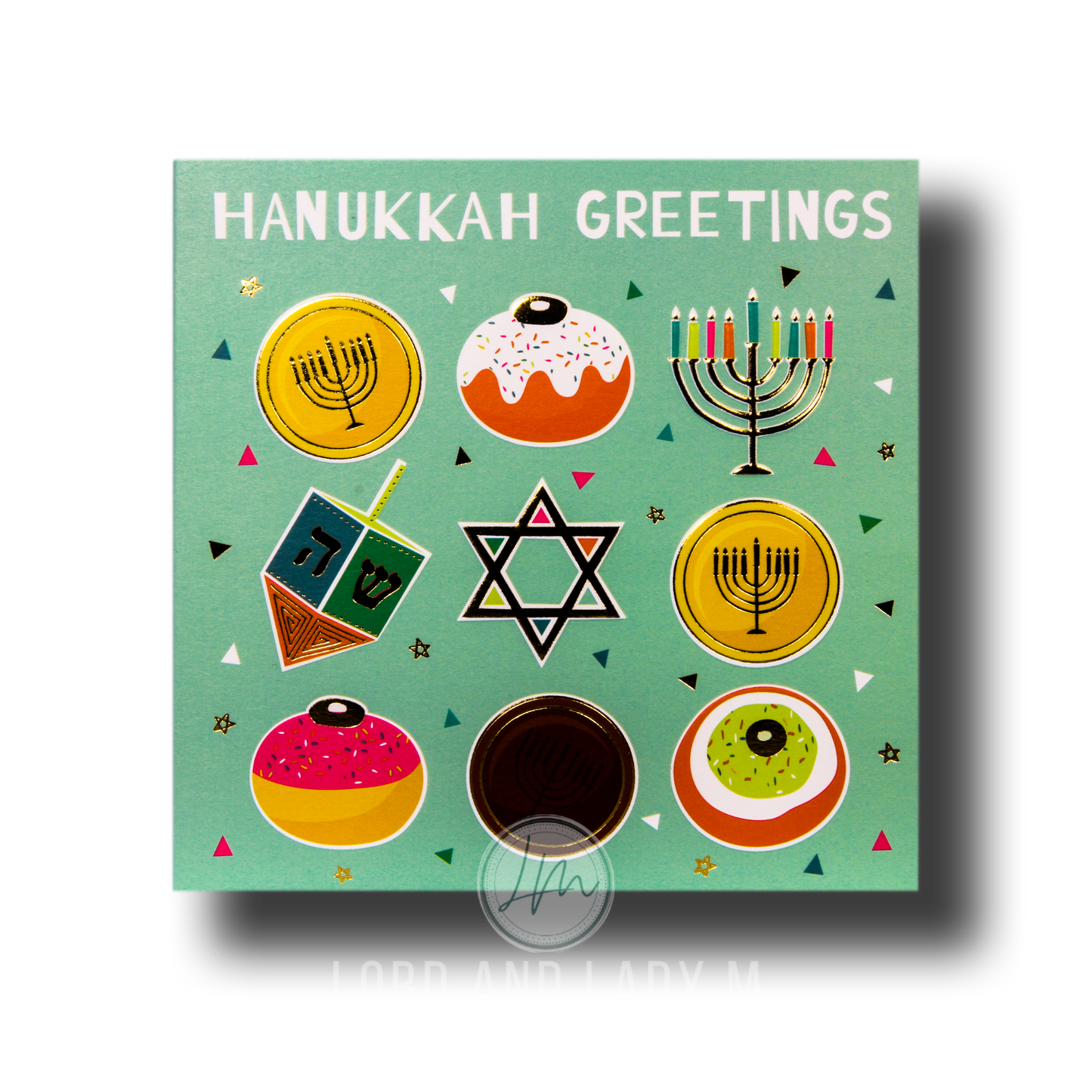 15cm - Hanukkah Greetings - 9 Items Green - DV