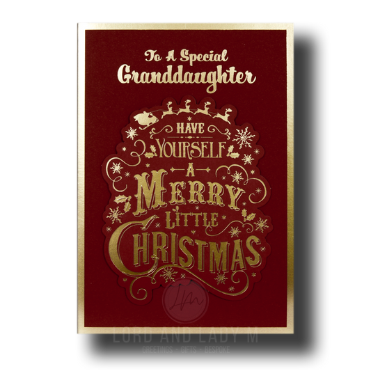 19cm - To A Special Granddaughter - Red Gold -BGC