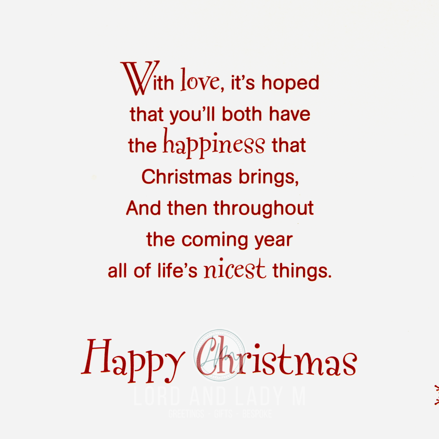 19cm - Happy Christmas Brother & Fiancee - BGC