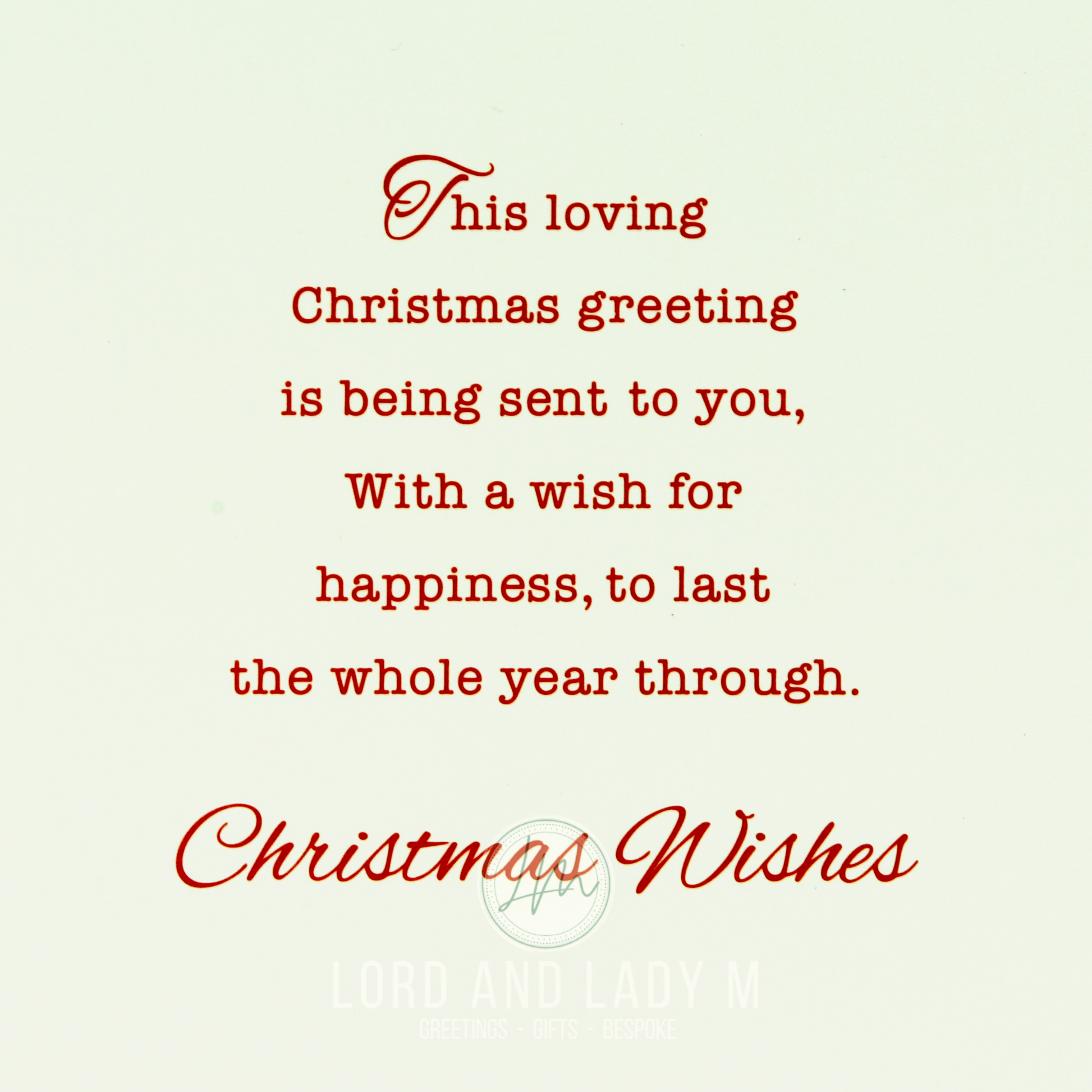 19cm - With Love At Christmas Grandson & Wife - BG