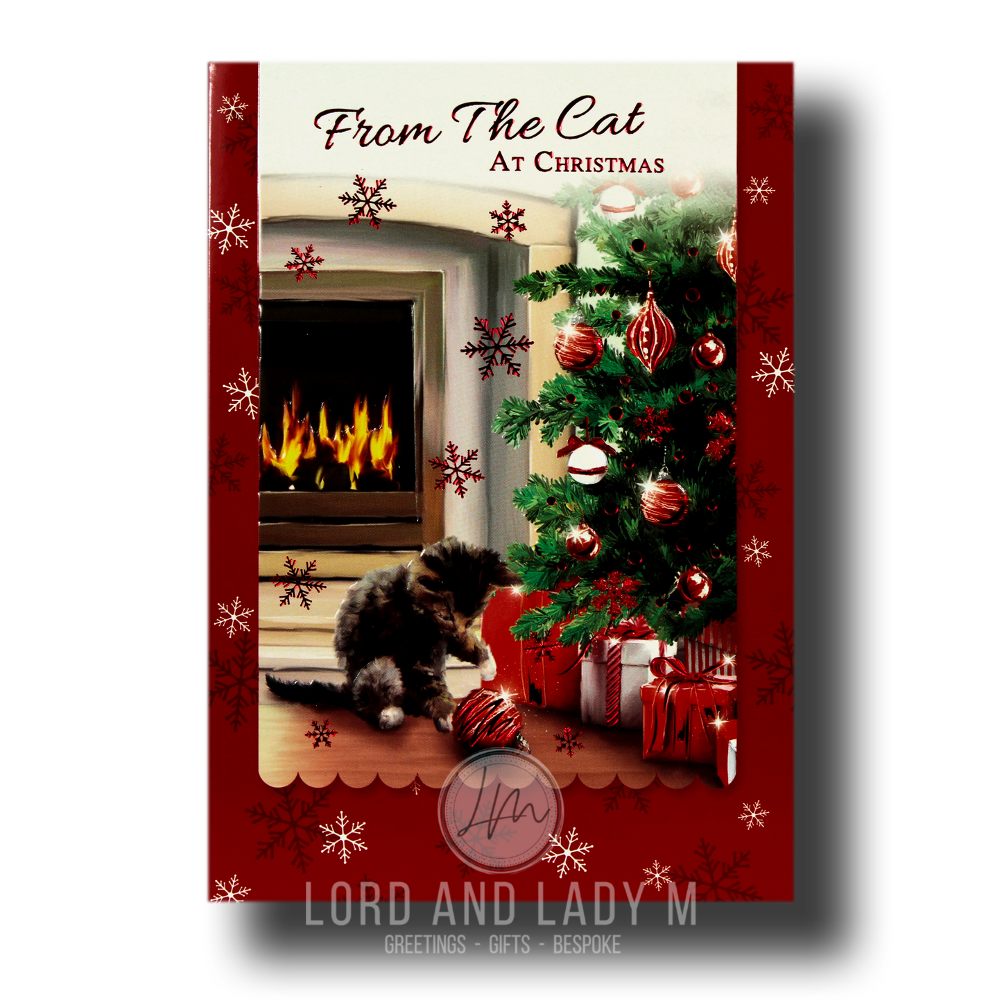19cm - From The Cat At Christmas - Fire Tree - BGC