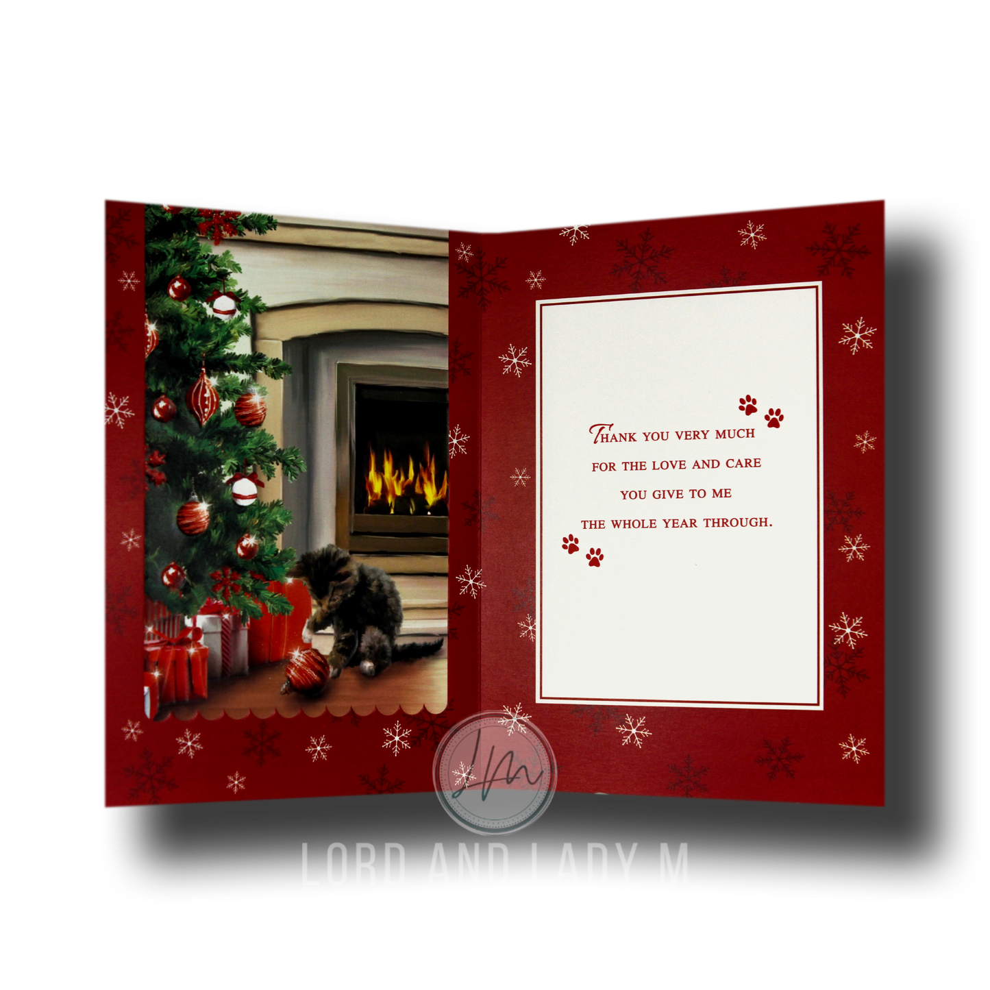 19cm - From The Cat At Christmas - Fire Tree - BGC