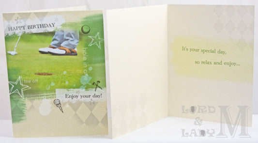 19cm - Happy Birthday Enjoy Your Day - Golf Theme