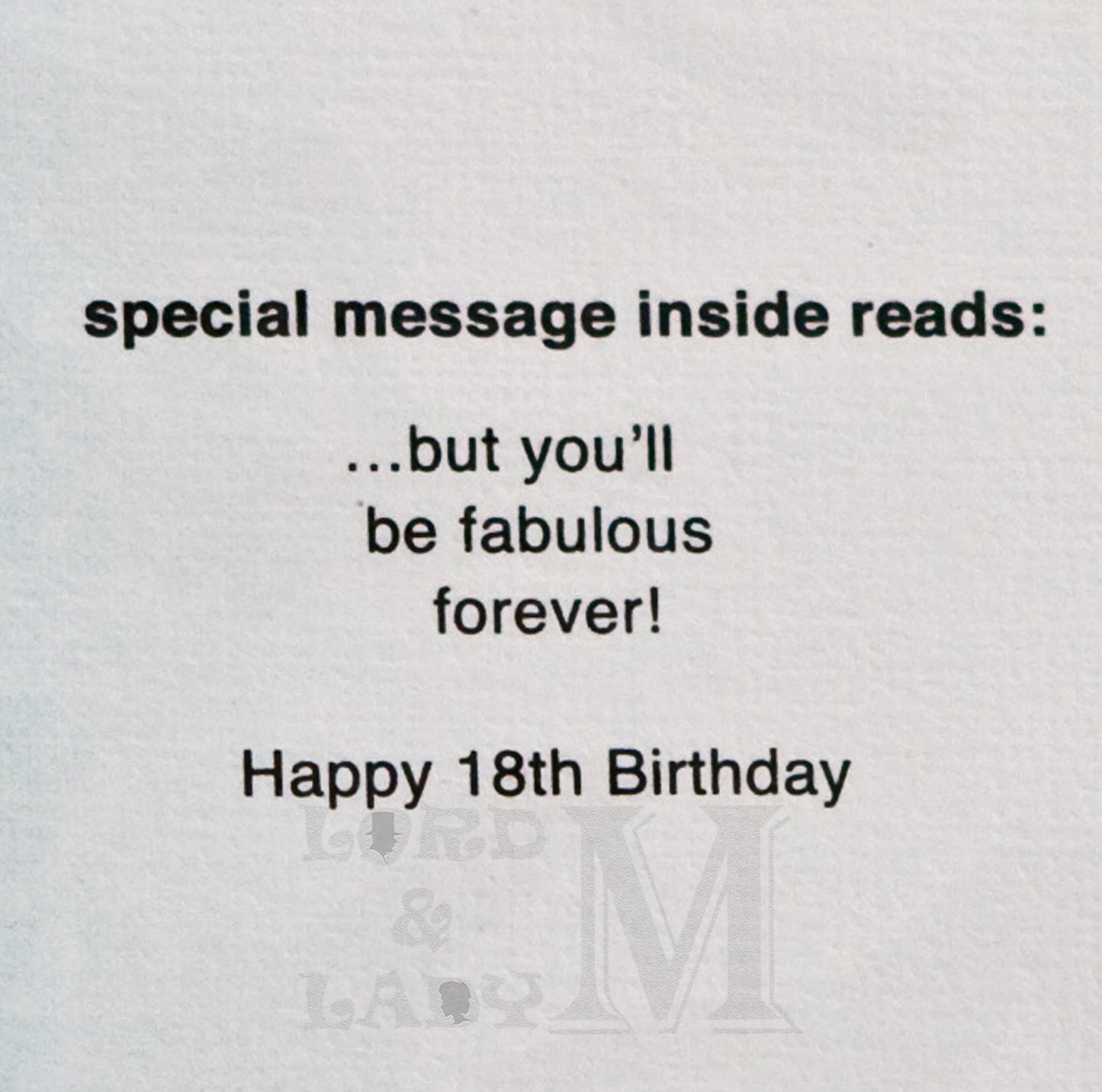 22cm Square - You're Only 18 Once - Large Let - H