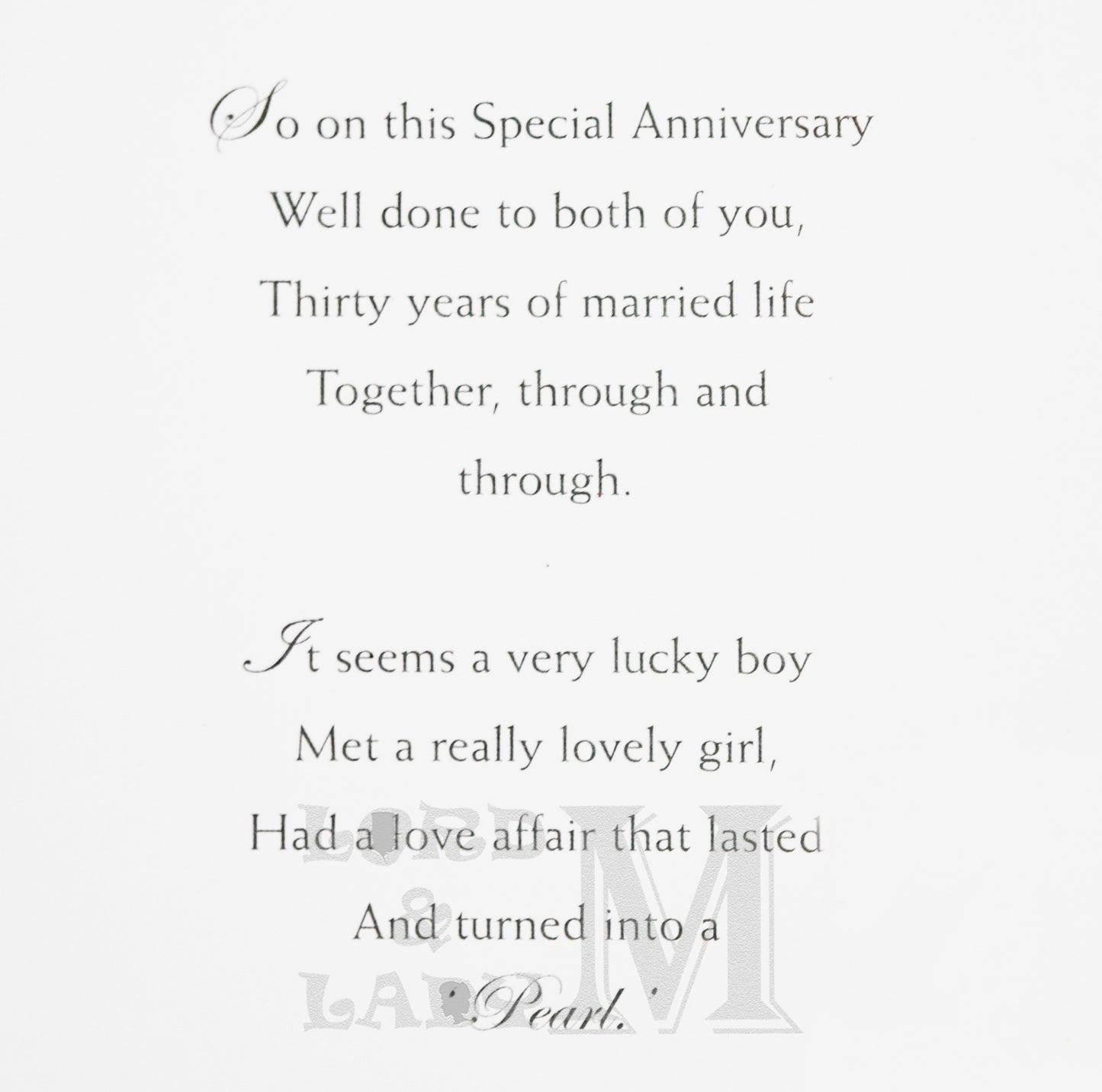 23cm - Special Wishes On Your Pearl Anniversary