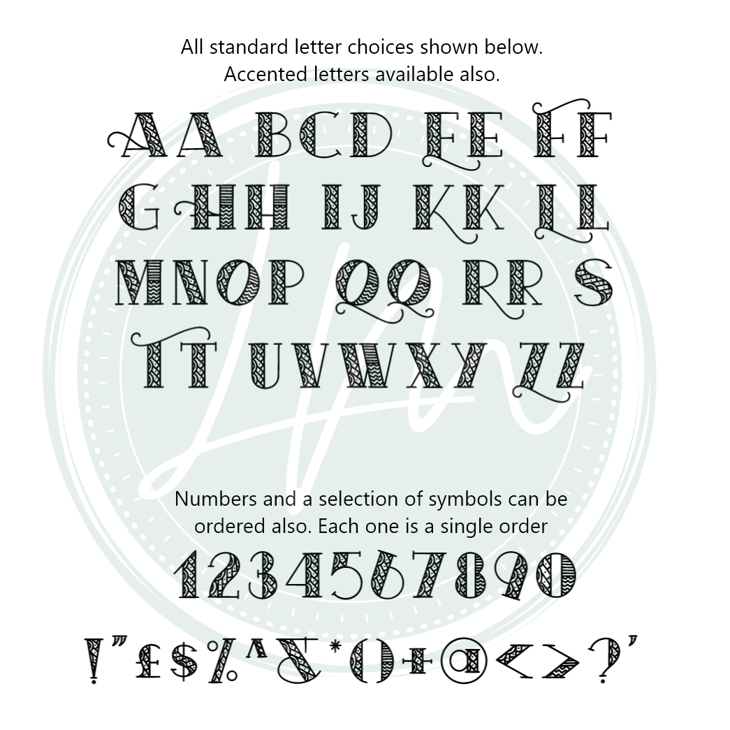 Initial Monogram Vinyl Sticker Decal Box Mug Book Shelf Storage Label - Various Sizes