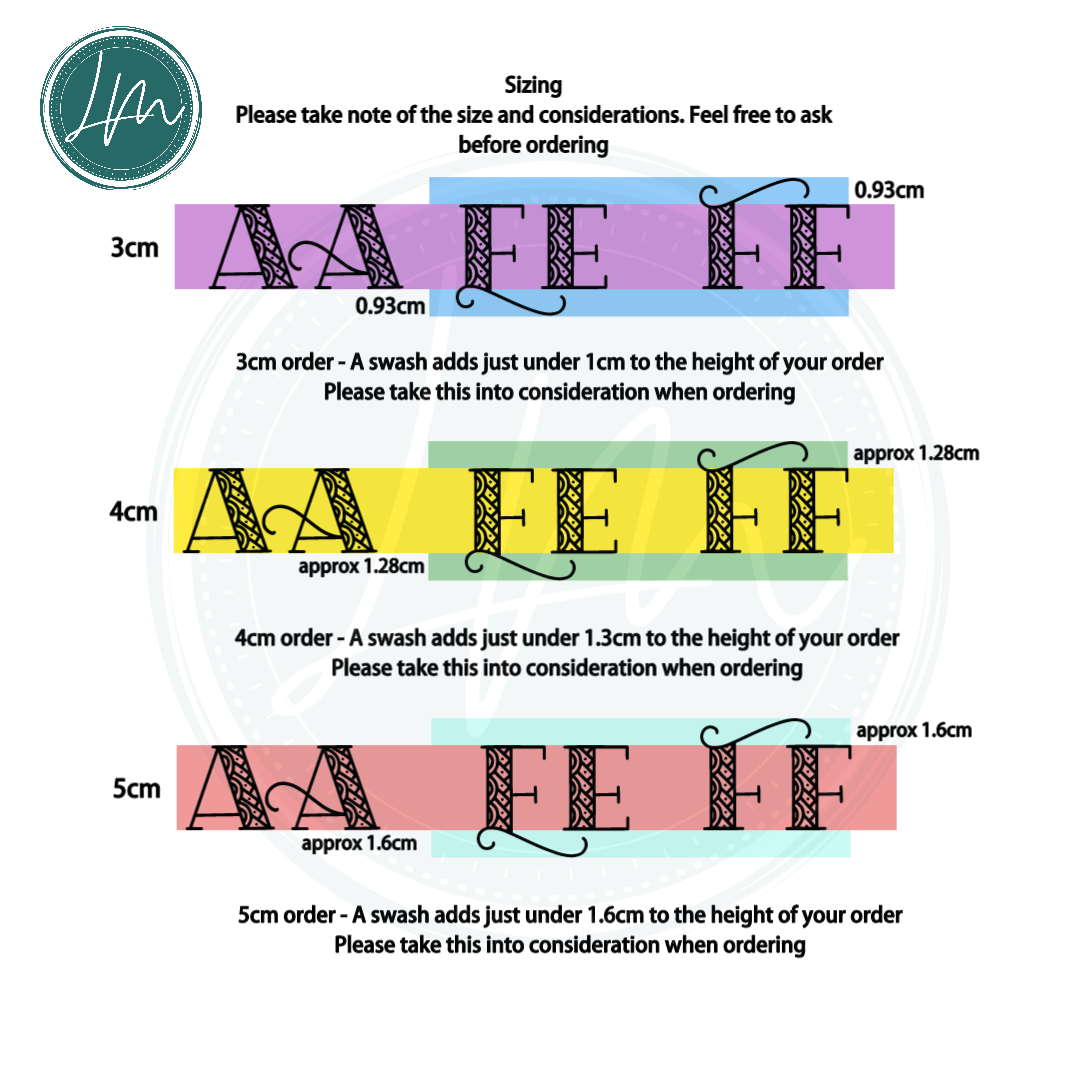 Initial Monogram Vinyl Sticker Decal Box Mug Book Shelf Storage Label - Various Sizes