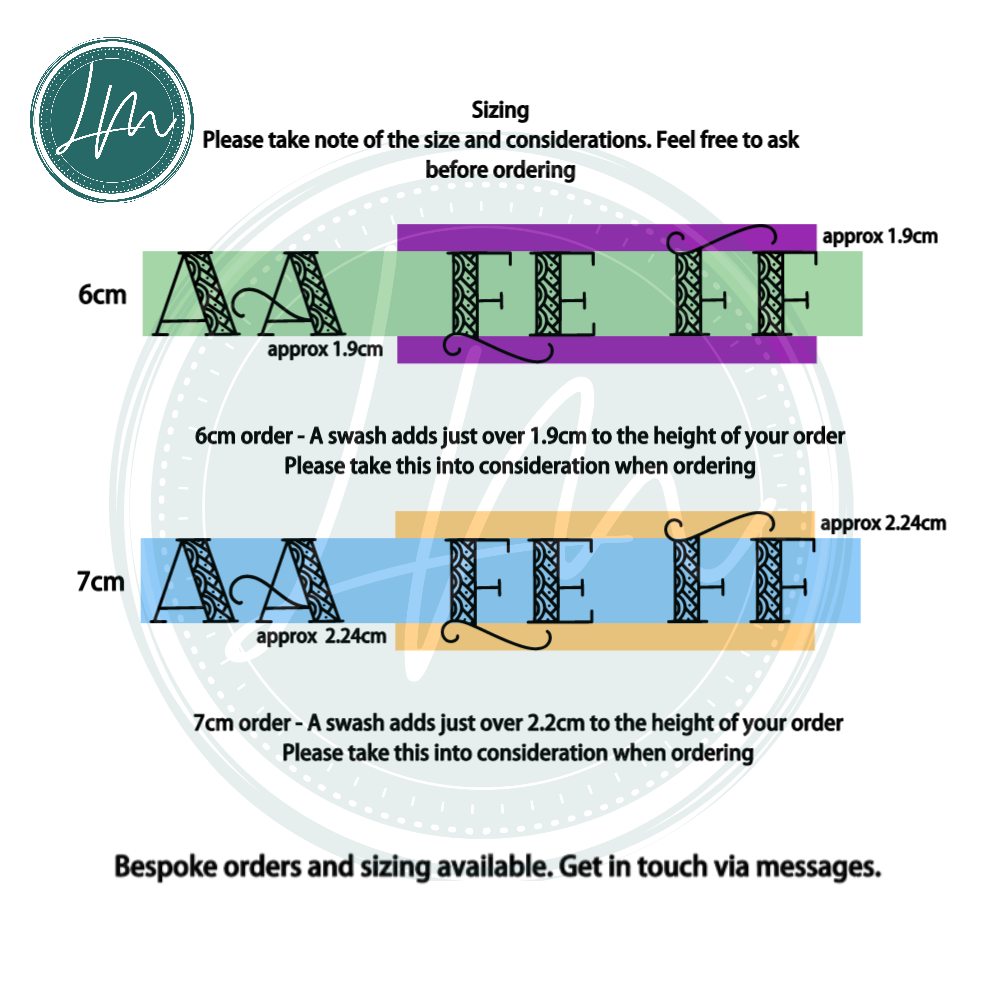 Initial Monogram Vinyl Sticker Decal Box Mug Book Shelf Storage Label - Various Sizes