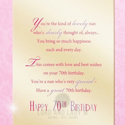 23cm - To A Dear Nan With Love 70 - GH
