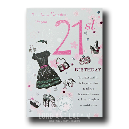 25cm - For A Lovely Daughter On Your 21st - Lge -H