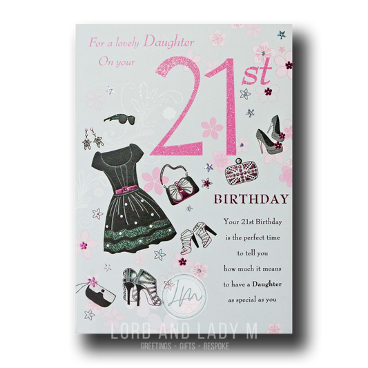 25cm - For A Lovely Daughter On Your 21st - Lge -H