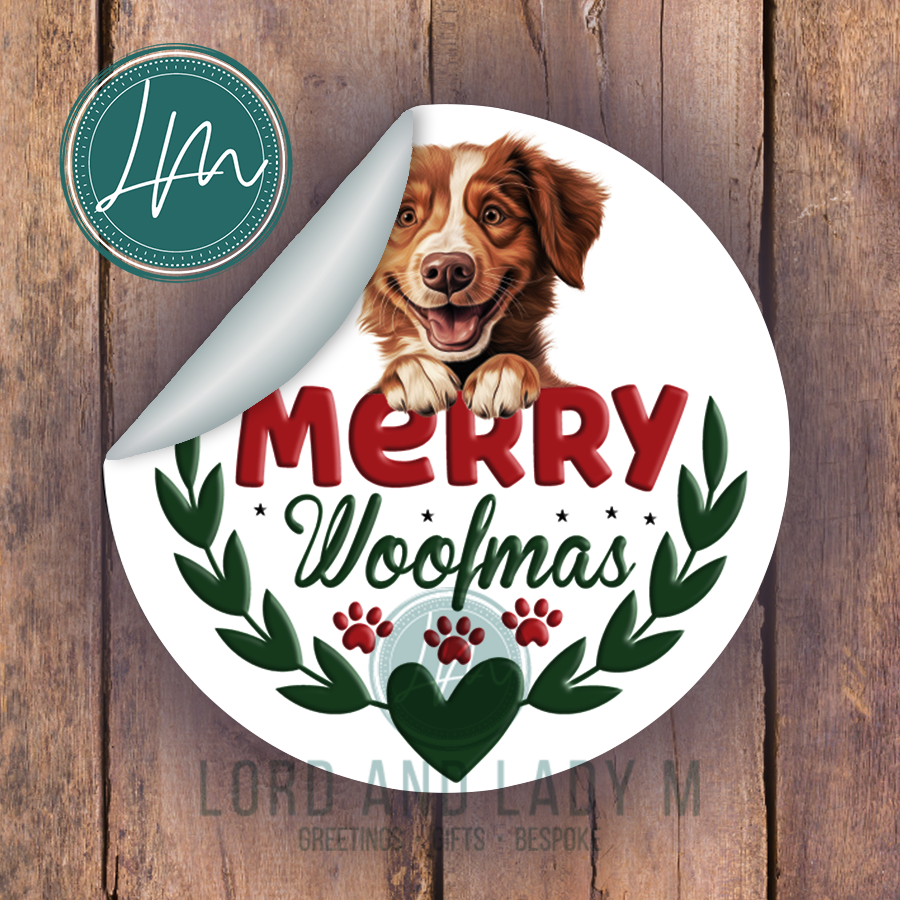 Merry Woofmas Stickers | Festive Sticker Sheet For Dog Lovers
