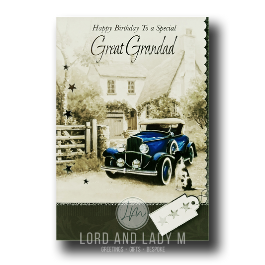 19cm - .. To A Special Great Grandad - Blue Car -E