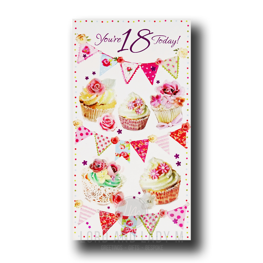 23cm - You're 18 Today! - Cupcakes Buns - E
